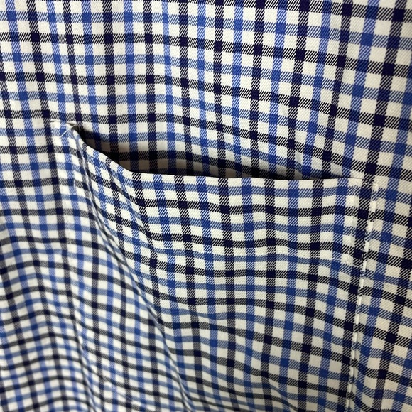 EUC PETER MILLAR Men’s Blue/Blk Plaid Long-Sleeve Button-Down Size M - Picture 4 of 8